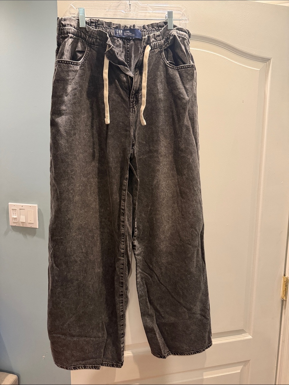 GAP Washed Charcoal Wide Leg Jeans